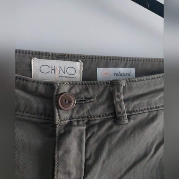 Anthropologie Chino Pants Straight Leg Velvet side stripe Relaxed Pants - Picture 4 of 7